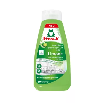   Frosch gépi mosogatógél, zöld citromos - 650 ml (40 mosogatás)