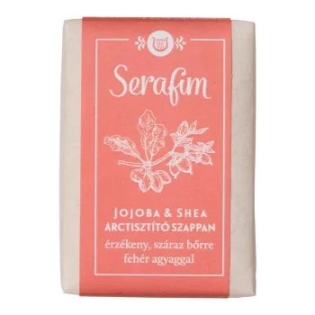  Serafim Jojoba & Shea arctisztító szappan fehéragyaggal - illatmentes - 100 g