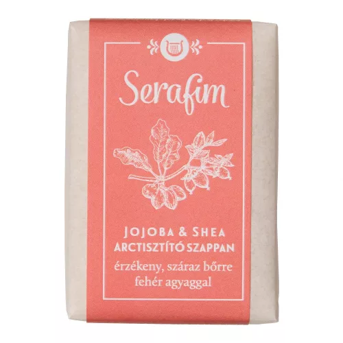 Serafim Jojoba & Shea arctisztító szappan fehéragyaggal - illatmentes - 100 g